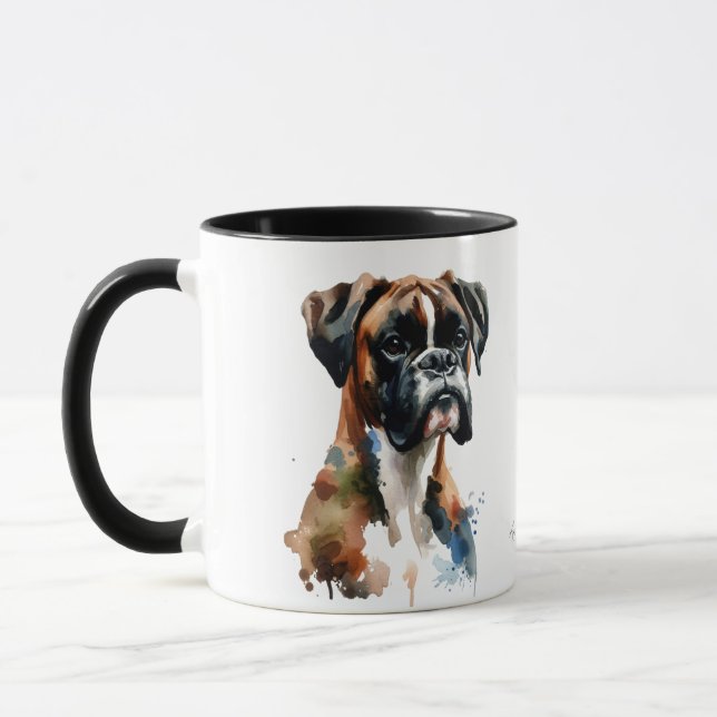 Mug Personnaliser Boxer Aquarelle Cute (Gauche)