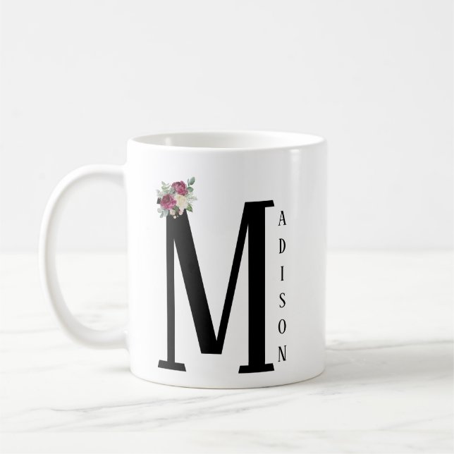 Mug Personnaliser créer votre nom muet, blanc et noir  (Gauche)