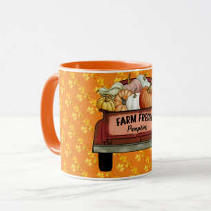 Mug Personnaliser d'automne Citrouille Feuilles d'or