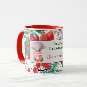 Mug Personnaliser des éléphants et des cerfs Texte et