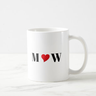 Mug Personnaliser Deux initiales A Loves B coeur rouge