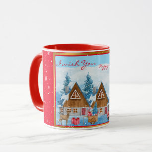 Mug Personnaliser du paysage hivernal des fêtes magiqu
