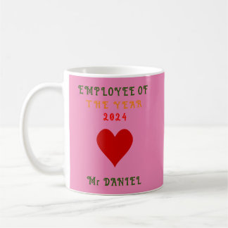 Mug Personnaliser Employé Branché De L'Année 2024 Rose