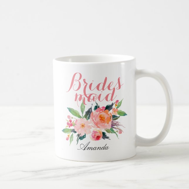Mug Personnaliser Floral Bridesmaid (Droite)