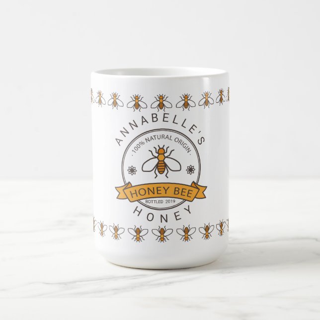 Mug Personnaliser le Étiquette de miel (Centre)