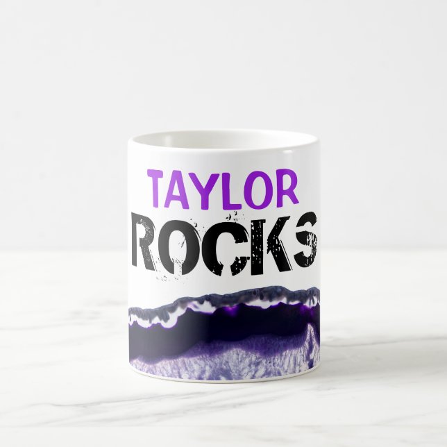 Mug *~* Personnaliser le nom - Stone Rocks Agate lapid (Centre)
