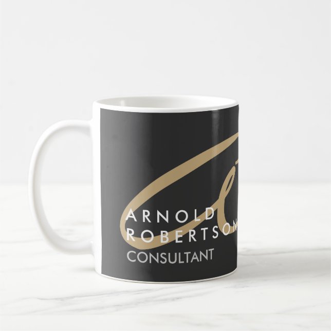 Mug Personnaliser Monogramme Gris clair Beige (Gauche)