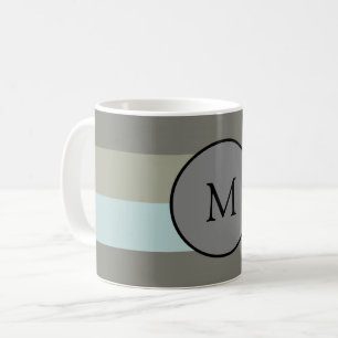 Mug Personnaliser monogramme Moderne Couleurs rayures 