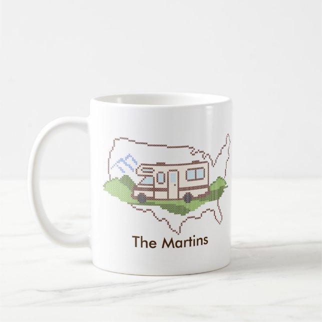 Mug Personnaliser Votre Voyage Sur Route USA Coffee Mu (Gauche)