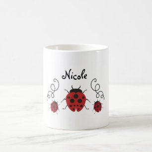 Mug Personnalisez-le coccinelle rouge moderne