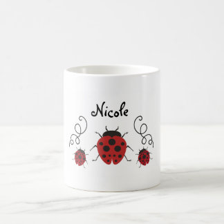 Mug Personnalisez-le coccinelle rouge moderne