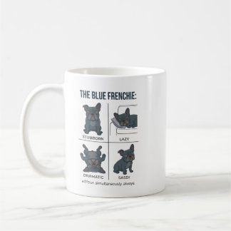 Mug Personnalité Frenchie Bleu Drôle Chien Bouledogue