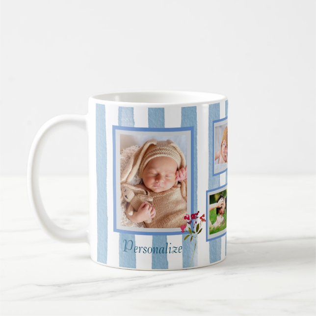 MUG PERSONNE ANIMAL TRAVEL STRIPES FACILE 6 PHOTO COLL (Gauche)