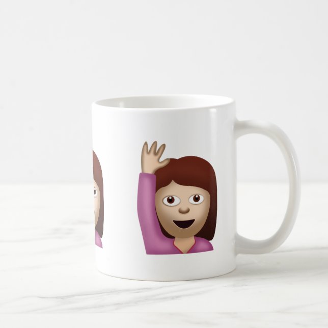 Mug Personne heureuse soulevant une main Emoji (Droite)