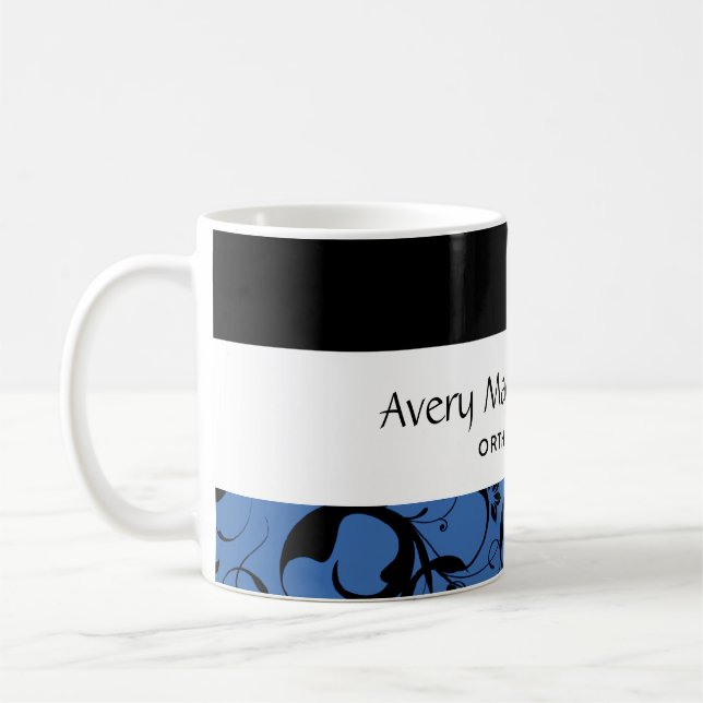 Mug Personnel du service dentaire Pro Damask (Gauche)