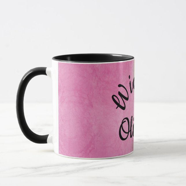 Mug pervers personnalisé - Design d'aquarelle rose (Gauche)