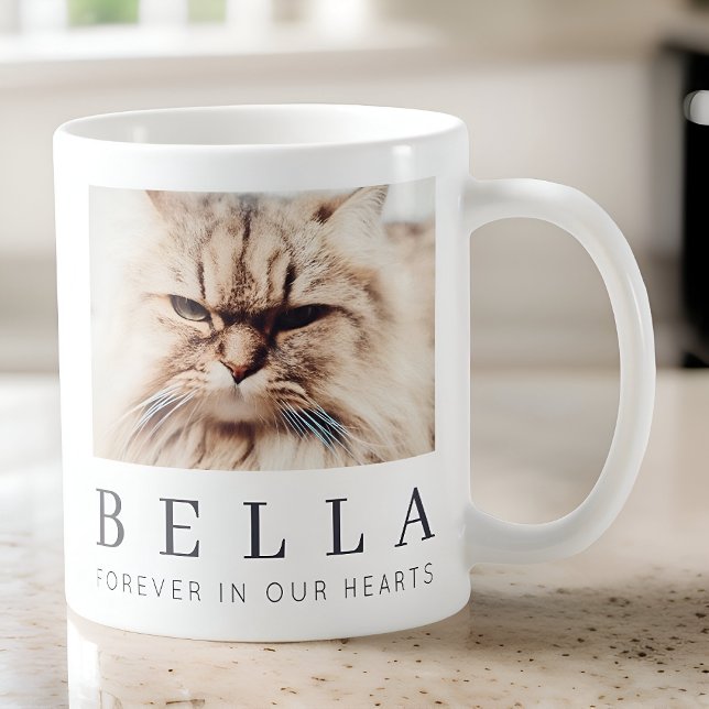 Mug Pet Memorial Simple Modern Chic Family Photo (Créateur téléchargé)