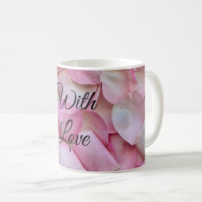 Mug Pétales de rose romantique (Devant droit)