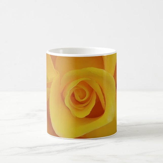 Mug Pétales romantiques de rose jaune (Centre)