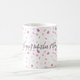 Mug Pétales Roses couleur rose Aquarelle