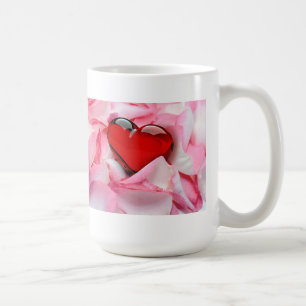 Mug Pétales Roses en verre rouge