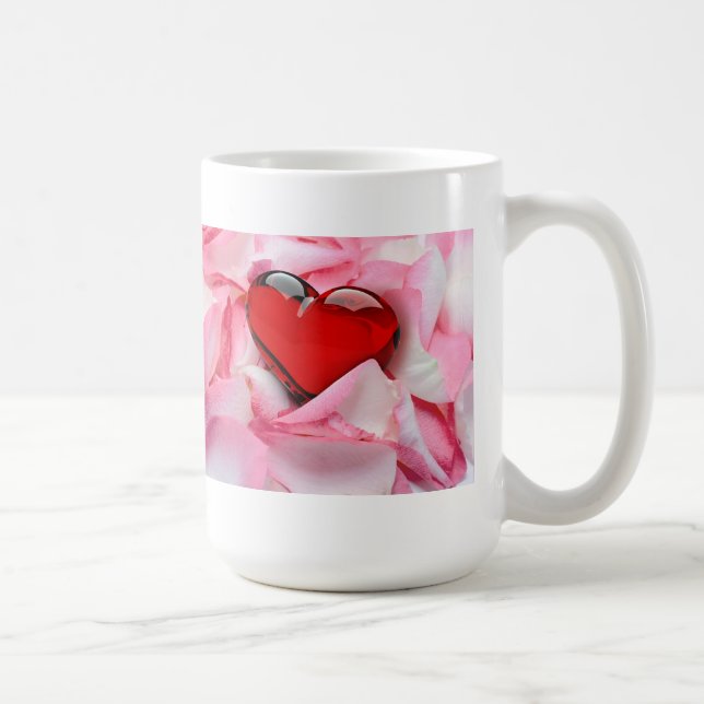 Mug Pétales Roses en verre rouge (Droite)