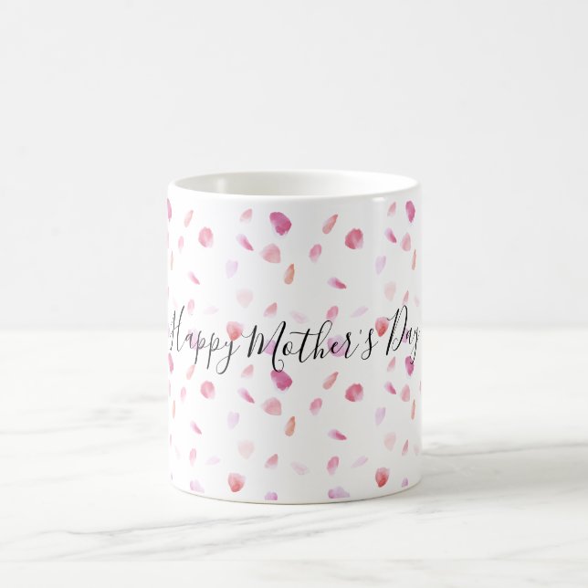 Mug Pétales Roses rose Aquarelle (Centre)