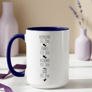 Mug Petit ami à papa Jalon Année personnalisée