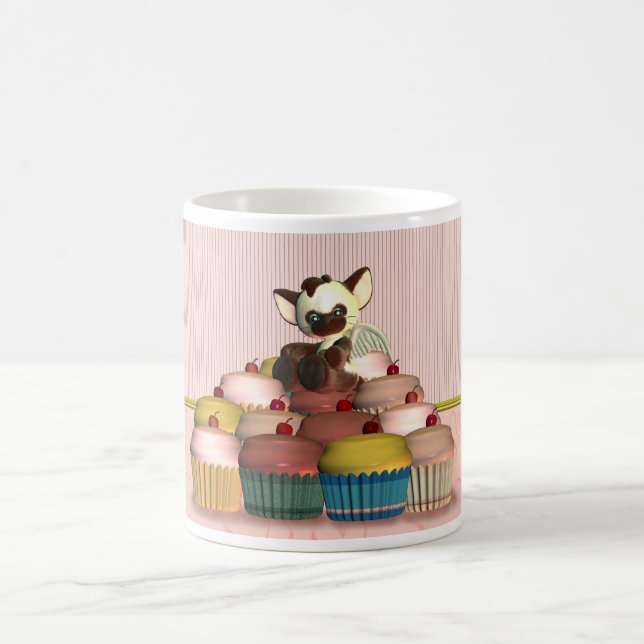 Mug petit ange de chat sur le gâteau féerique, petit (Centre)
