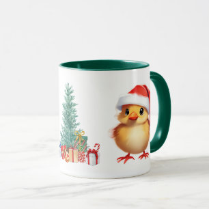 Mug Petit animal chick Père Noël Costume de Noël