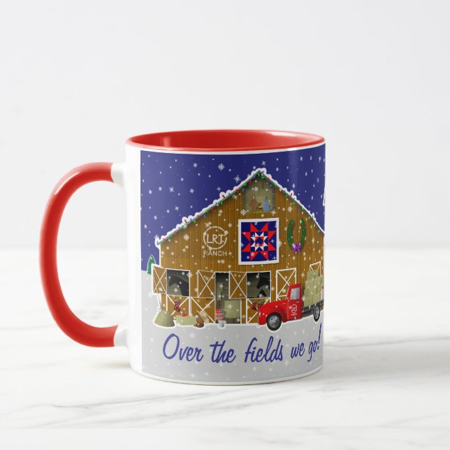 Mug Petit Camion rouge avec cheval Ranch Grange (Gauche)