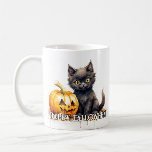 Mug Petit chaton noir Joyeux Halloween