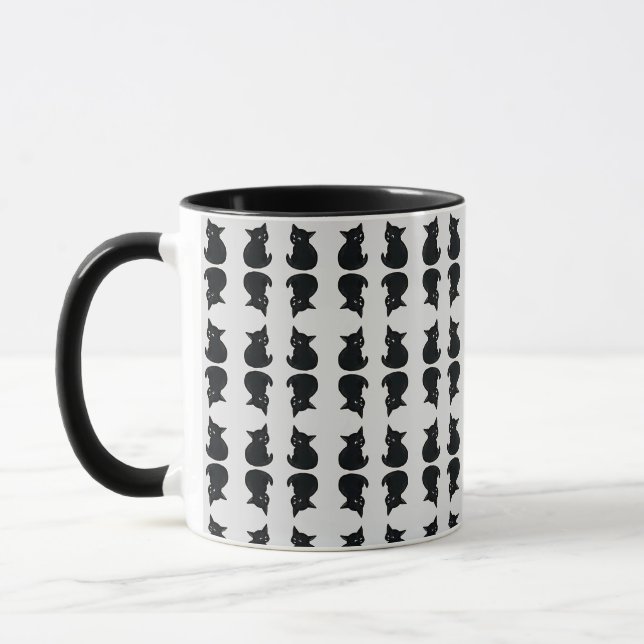 Mug Petit chaton noir motif (Gauche)