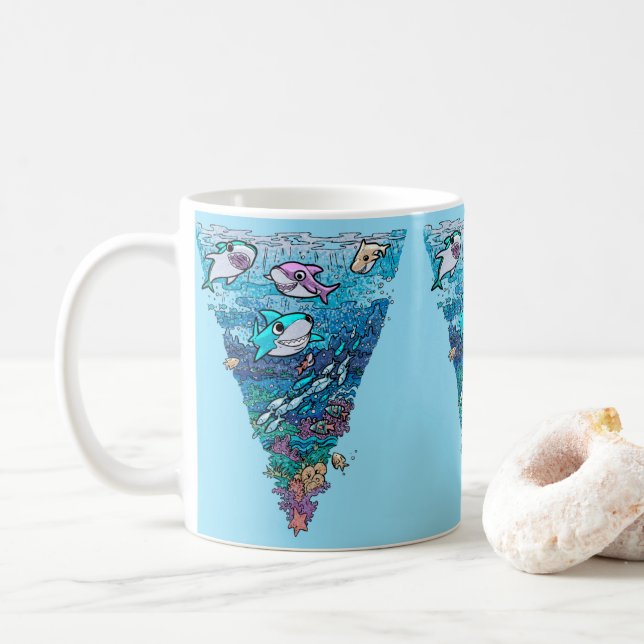 Mug Petit chien de requin (Avec donut)