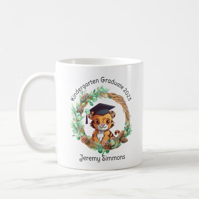 Mug Petit club de tigre de la maternelle personnalisée (Gauche)