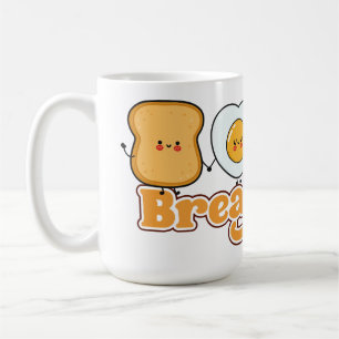 Mug Petit-déjeuner avec toast, oeuf, bacon et café