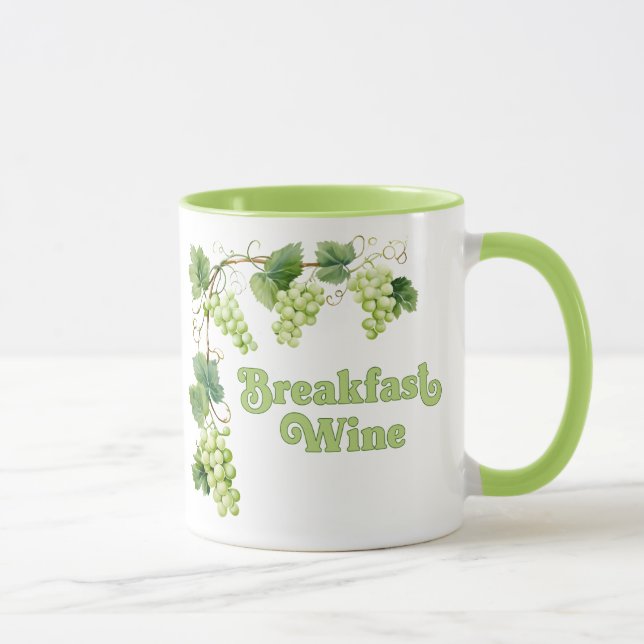 Mug Petit-déjeuner Vin drôle tendance (Droite)