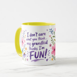 Mug Petit-enfant pense que je suis AMUSANT ! 