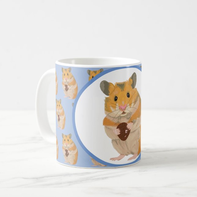 Mug Petit hamster mignon tenant un oeuf de Pâques (Devant gauche)