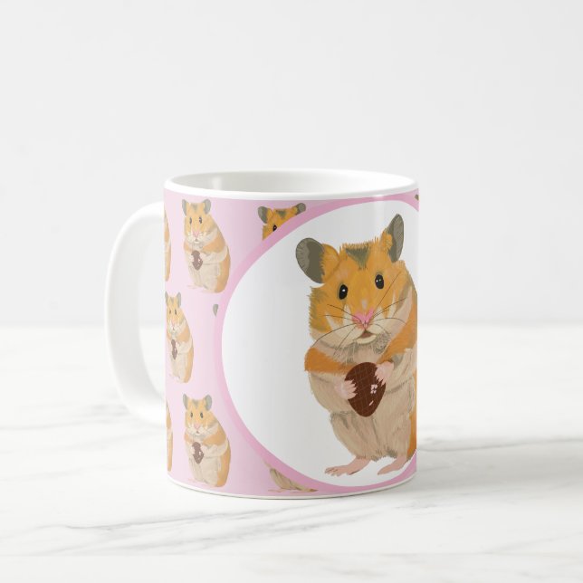 Mug Petit hamster mignon tenant un oeuf de Pâques (Devant gauche)