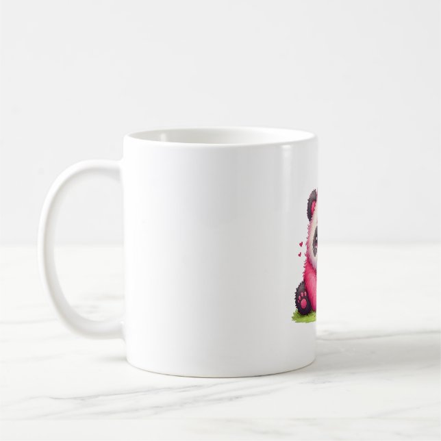 Mug Petit Panda Mignon avec Fraise  (Gauche)