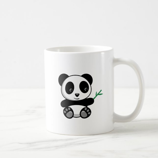 Mug Petit Panda mignonne avec bâton en bambou (Droite)