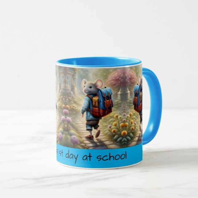 Mug Petit souris sur le chemin de l'école, coutume (Devant droit)