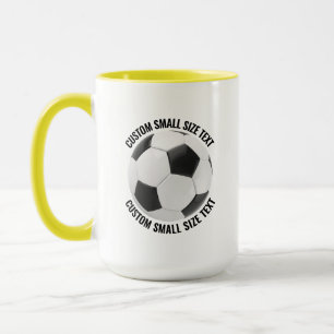 Mug Petit texte YELLOW Combo 15oz Soccer personnalisé