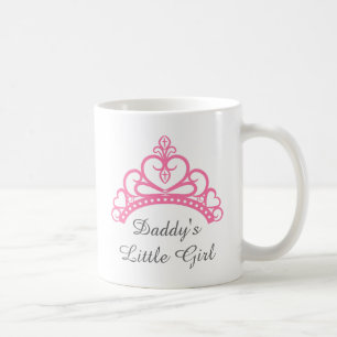 Mug Petite fille de papa, princesse rose chic Tiara