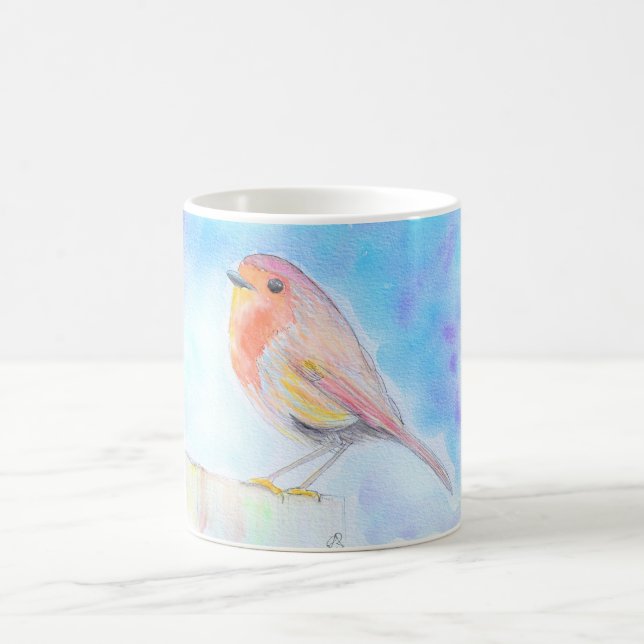 Mug Petite peinture à l'aquarelle Robin (Centre)