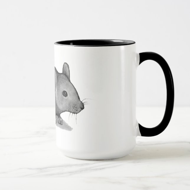 Mug Petite souris grise au crayon : Art de réalisme (Droite)