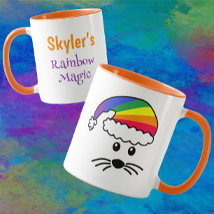 Mug Petite souris personnalisable Rainbow Père Noël