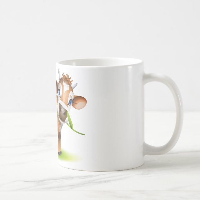 Mug Petite vache Jersey mangeant de la marguerite (Droite)
