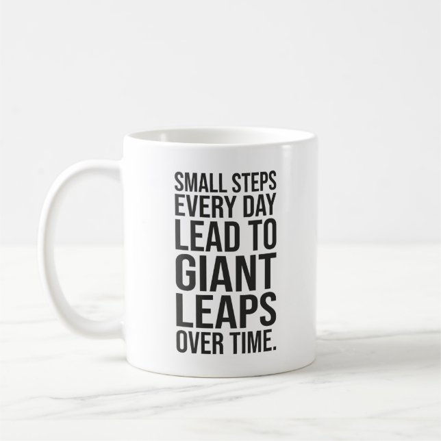 Mug Petites étapes vers des sauts géants - Motivation  (Gauche)